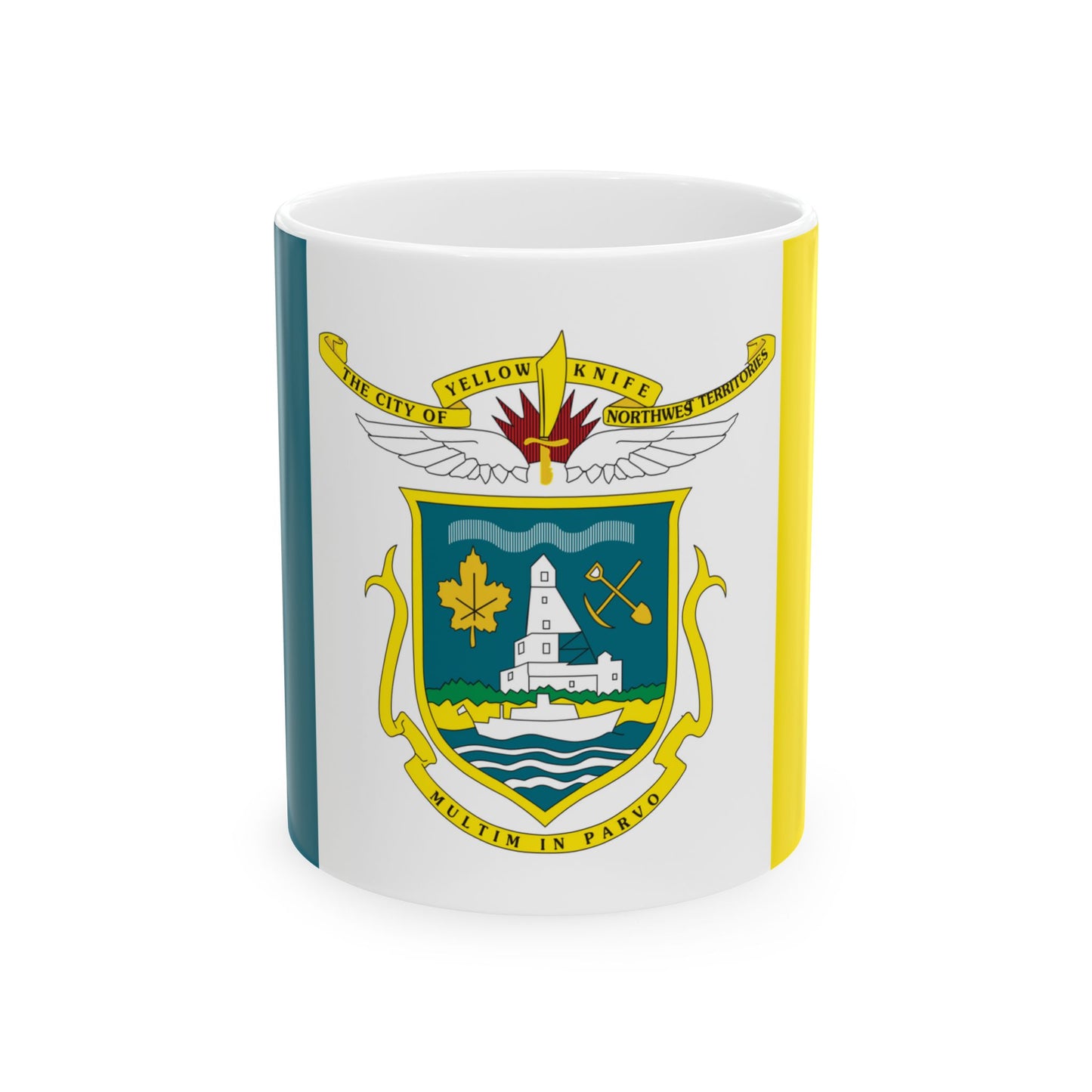 Flag of Yellowknife NWT Canada - White Coffee Mug-11oz-Go Mug Yourself