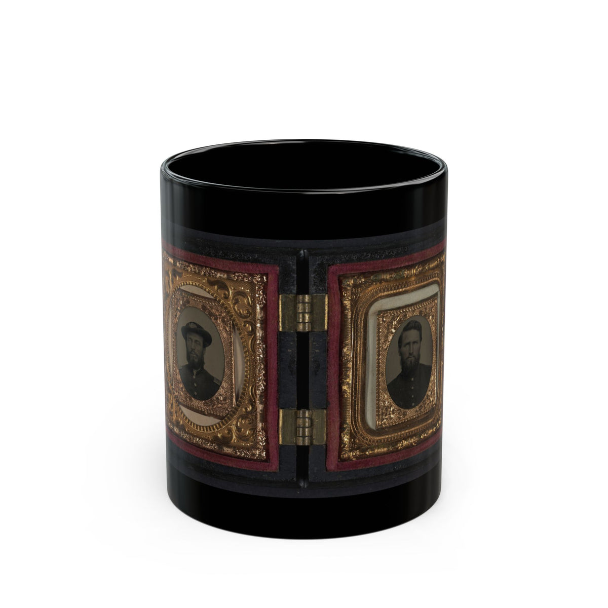 Two Unidentified Soldiers In Union Uniforms 001 (U.S. Civil War) Black Coffee Mug