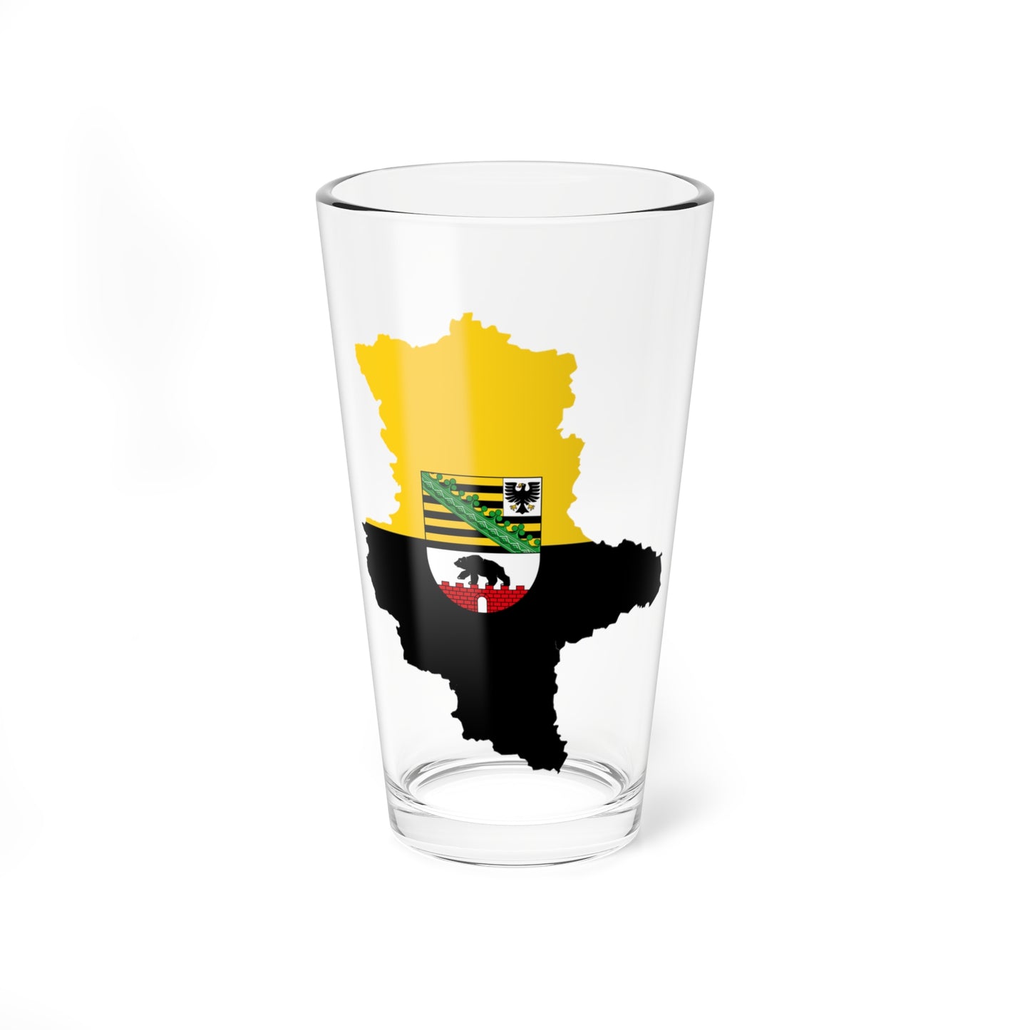 Flag map of Saxony-Anhalt (Germany) Pint Glass 16oz