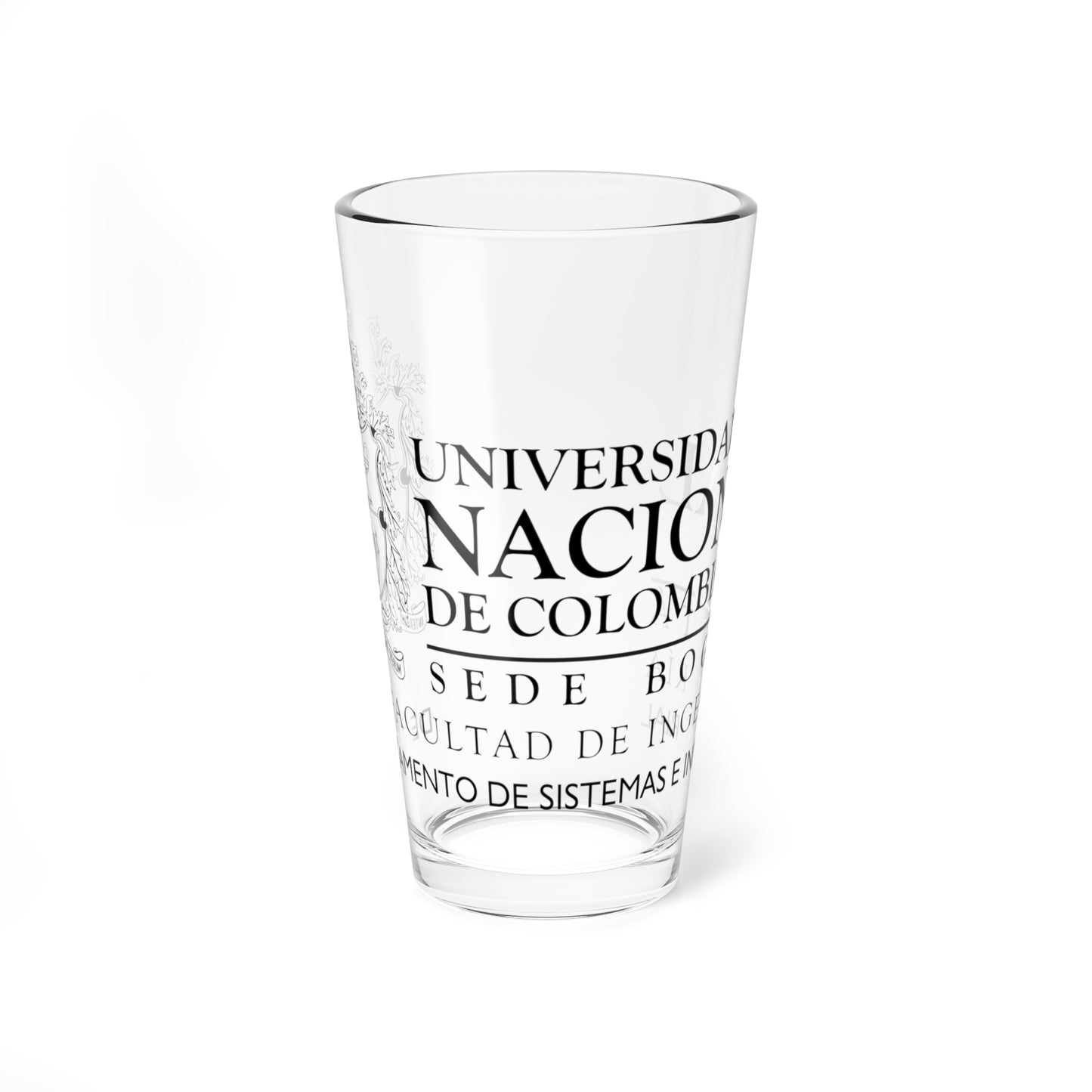 UNAL Aplicación Dep Sistemas Industrial (Colombia) (Coat of Arms) Pint Glass 16oz