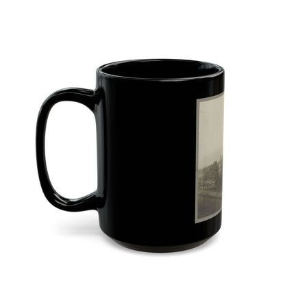 An Aerial View Of A House, Tents, And Other Buildings Partly Obscured By Trees (U.S. Civil War) Black Coffee Mug