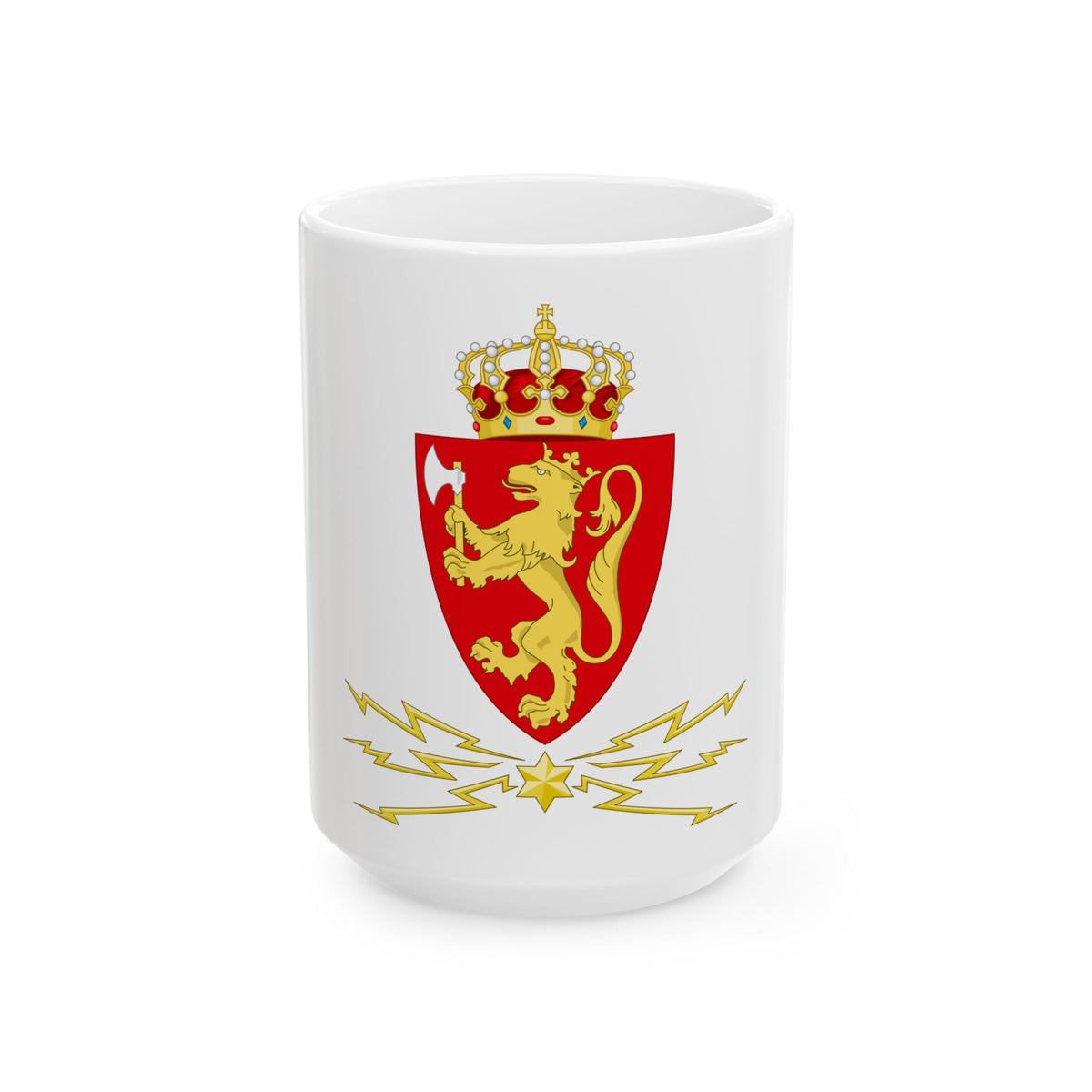 Coat of arms of the Norwegian Telegraph Administration - White Coffee Mug