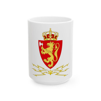 Coat of arms of the Norwegian Telegraph Administration - White Coffee Mug