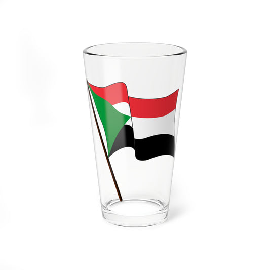 Sudan Waving Flag Icon (Sudan) Pint Glass 16oz