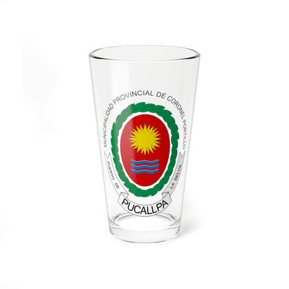 Escudo de Pucallpa (Peru) (Coat of Arms) Pint Glass 16oz
