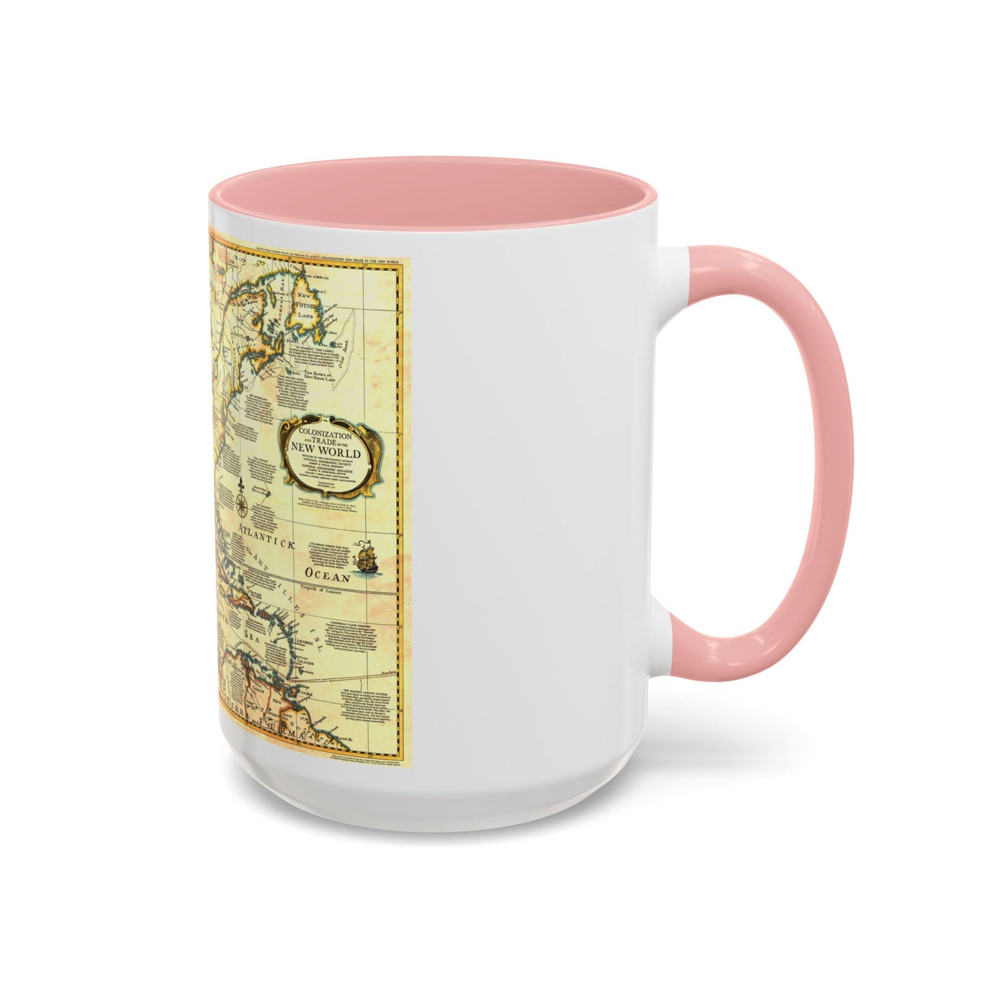 North America - Colonization and Trade (1977) (Map) Accent Coffee Mug