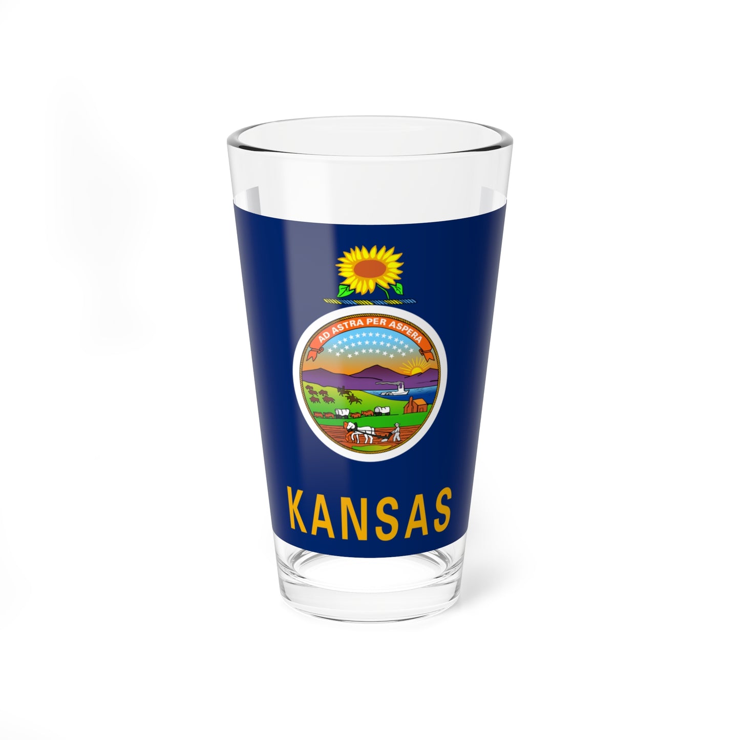 Flag of Kansas 3-2 (United States) Pint Glass 16oz