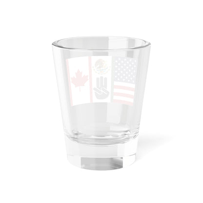 Three Finger Salute Flag Canada Mexico and the United States (United States) Shot Glass 1.5oz