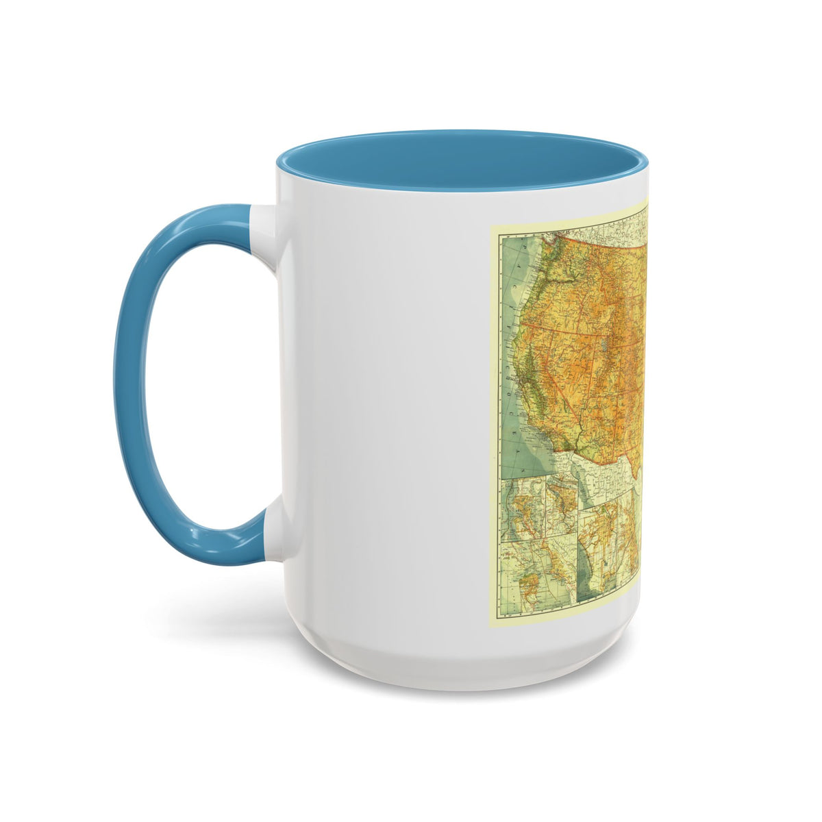 USA - The United States (1923) (Map) Accent Coffee Mug