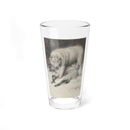 The Custer Wolf, The Call of the Wild and White Fang, paperback covers, circa 1960s - Pint Glass 16oz-16oz-Go Mug Yourself