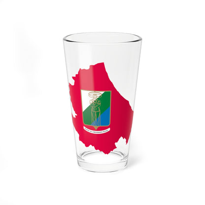 Flag map of Abruzzo (Italy) Pint Glass 16oz