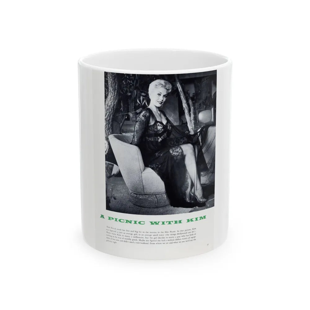 Kim Novak #379 (Vintage Female Icon) White Coffee Mug-11oz-Go Mug Yourself