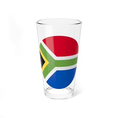 South-africa flag icon round (South Africa) Pint Glass 16oz