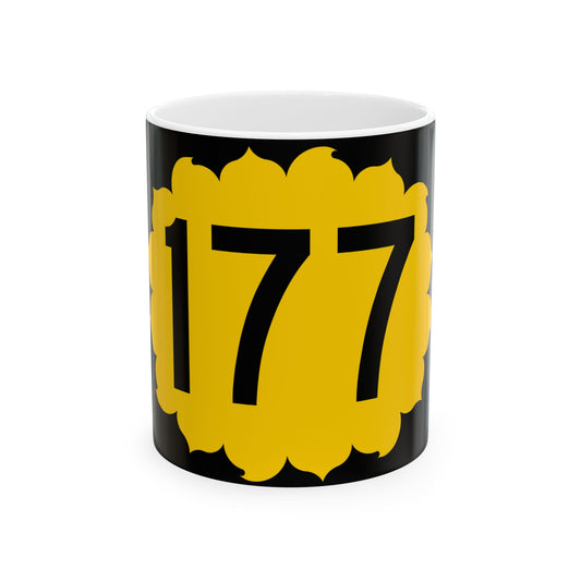 K-177 (Kansas) (Road Sign) White Coffee Mug