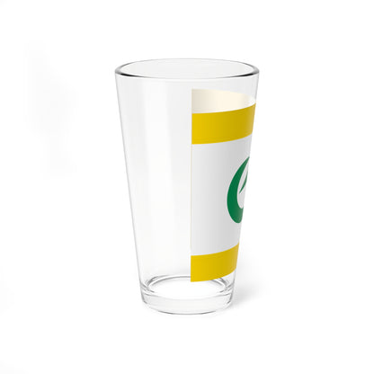Flag of Higashikagura Hokkaido fringed (Japan) Pint Glass 16oz