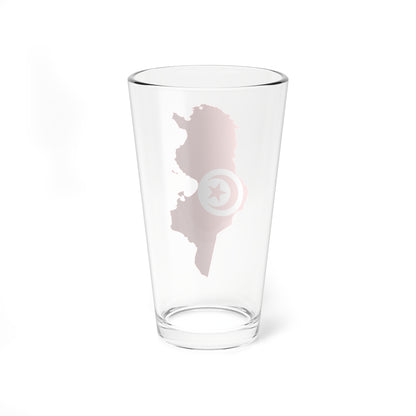 Flag map of Tunisia (Tunisia) Pint Glass 16oz