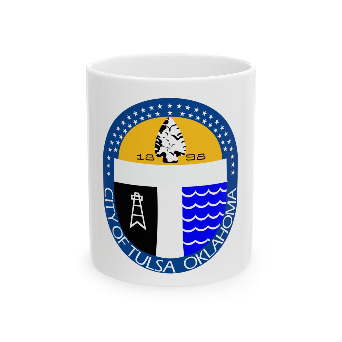 Seal of Tulsa Oklahoma - White Coffee Mug