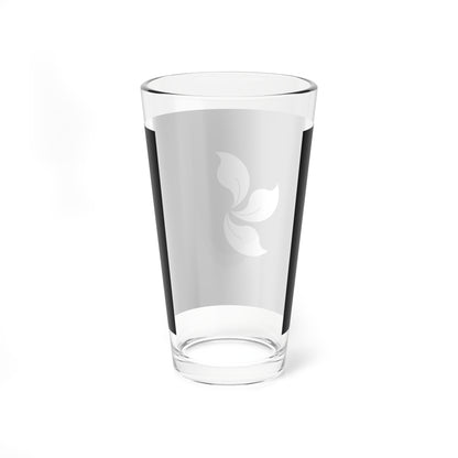 Flag of Hong Kong black and white variant 4 (China) Pint Glass 16oz