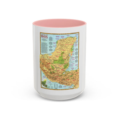 North America - Land of the Maya, A Traveller's Map (1990) (Map) Accent Coffee Mug
