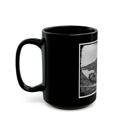 Richmond, Va. Barges With African Americans On The Canal; Ruined Buildings Beyond (U.S. Civil War) Black Coffee Mug
