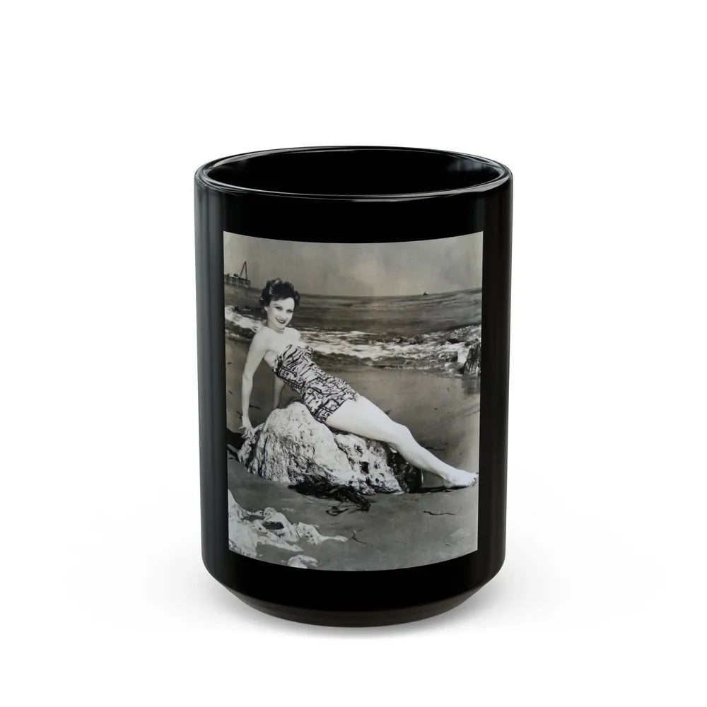 Carol Ohmart #09 (Vintage Female Icon) Black Coffee Mug-15oz-Go Mug Yourself