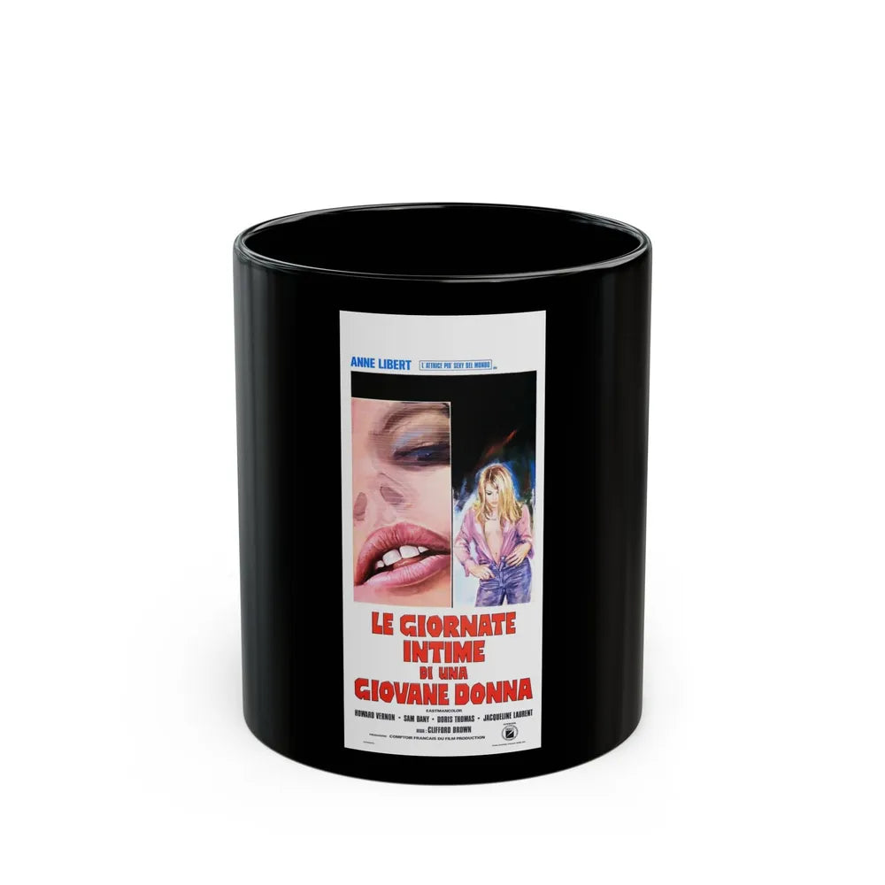 DIARY OF A NYMPHO (ITALIAN) 1973 Movie Poster - Black Coffee Mug-11oz-Go Mug Yourself