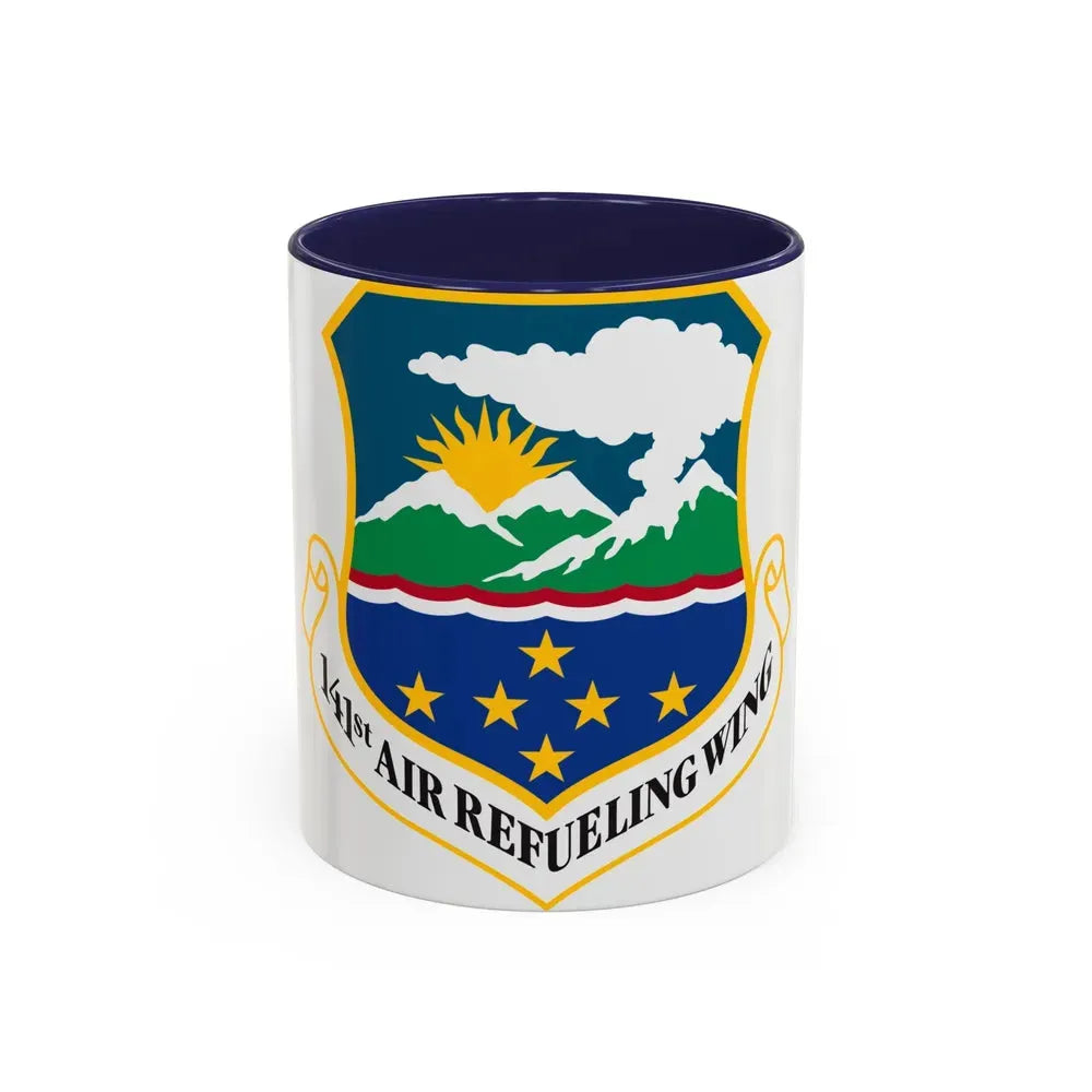 141st Air Refueling Wing (U.S. Air Force) Accent Coffee Mug 11oz Navy - Go Mug Yourself