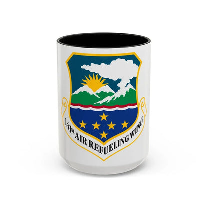 141st Air Refueling Wing (U.S. Air Force) Accent Coffee Mug 15oz Black - Go Mug Yourself
