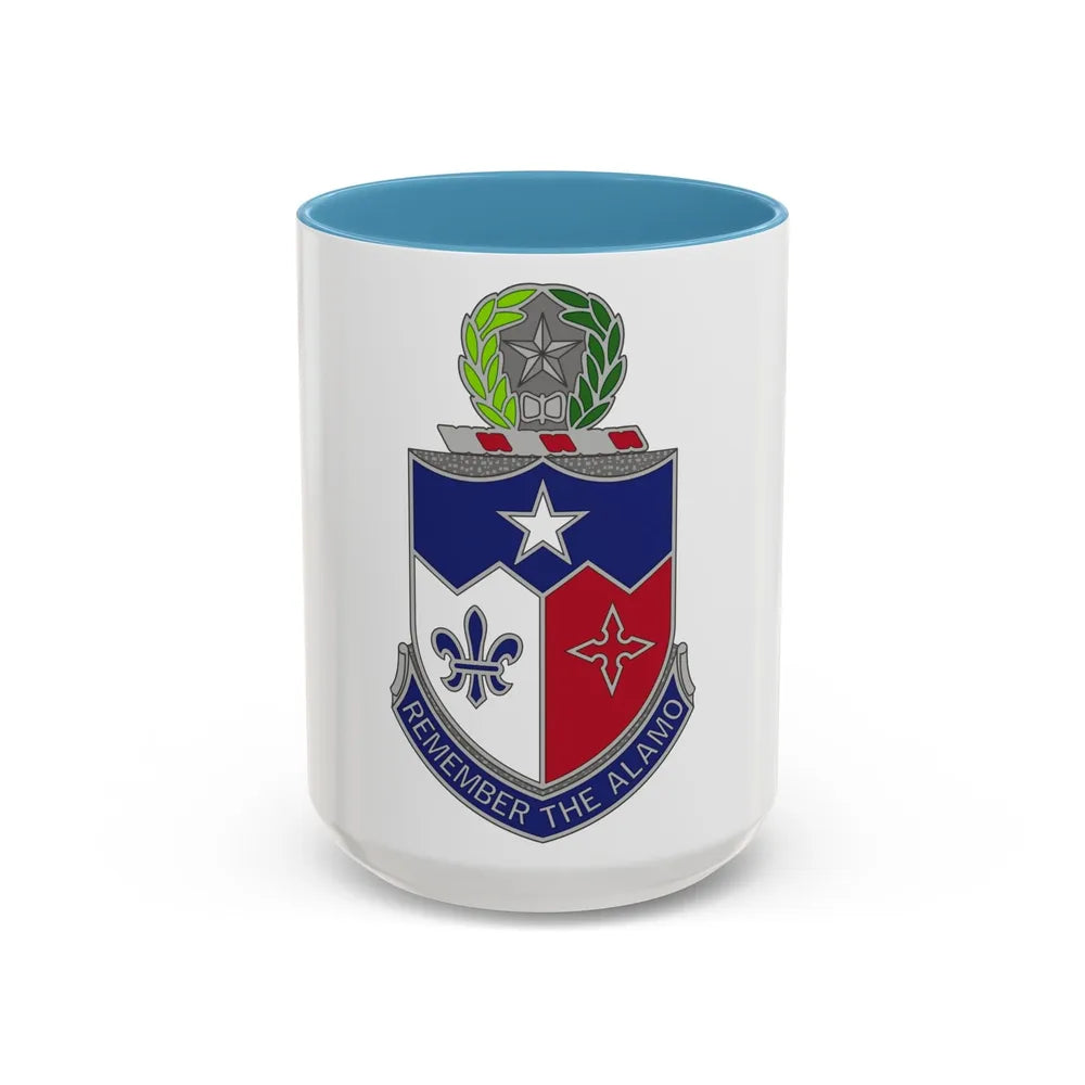 141st Infantry Regiment (U.S. Army) Accent Coffee Mug-15oz-Light Blue-Go Mug Yourself