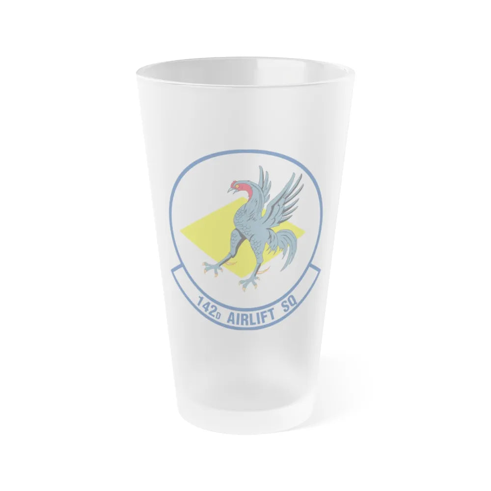 142 Airlift Squadron (U.S. Air Force) Frosted Pint Glass 16oz-16oz-Frosted-Go Mug Yourself