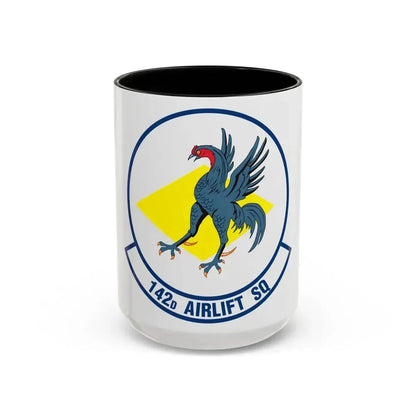 142 Airlift Squadron (U.S. Air Force) Accent Coffee Mug 15oz Black - Go Mug Yourself