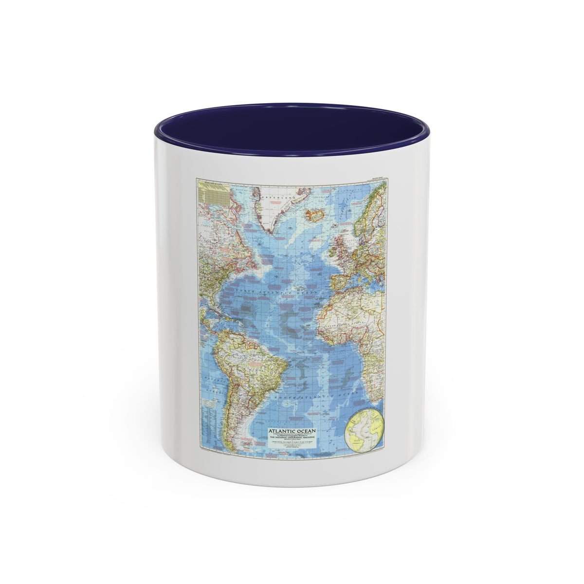 Atlantic Ocean (1955) (Map) Accent Coffee Mug