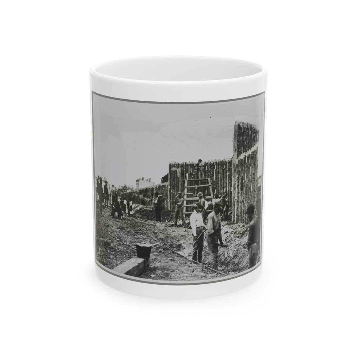 Building Stockade, Alexandria, Va. (U.S. Civil War) White Coffee Mug