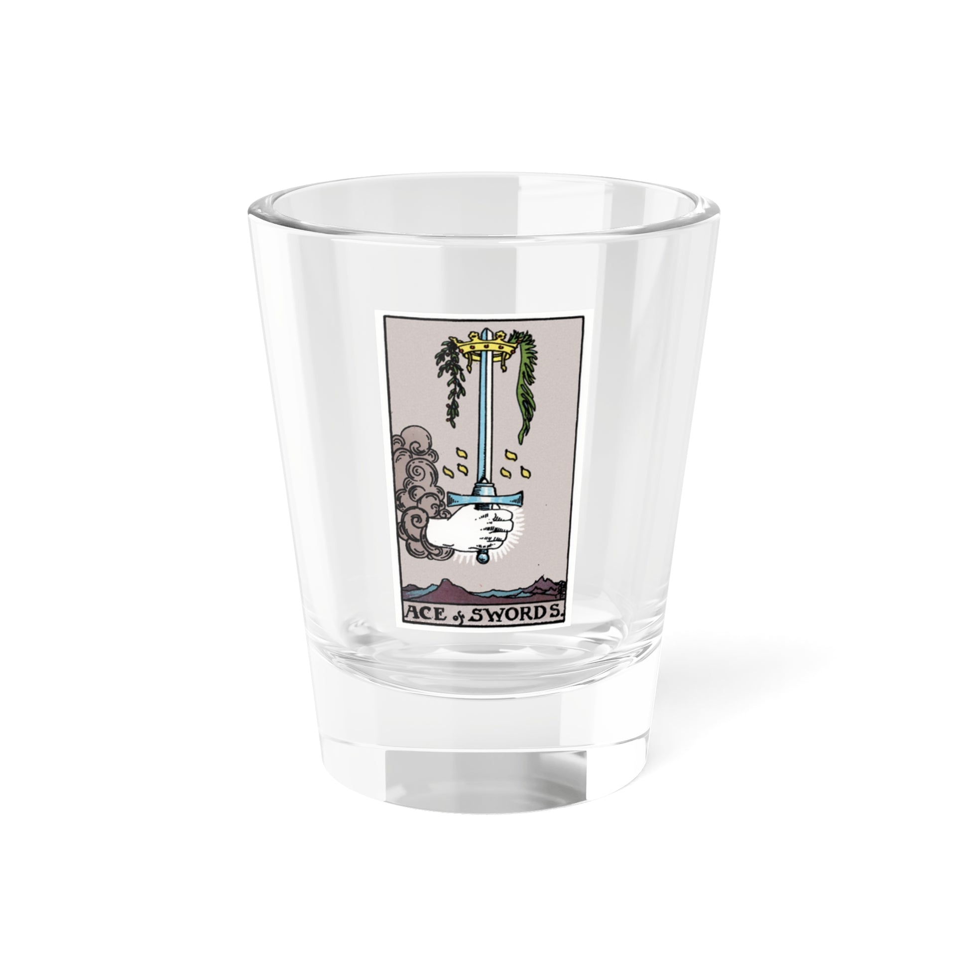 The Ace of Swords (Tarot Card) Shot Glass 1.5oz-1.5oz-Go Mug Yourself