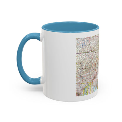 USA - Washington to Boston (1962) (Map) Accent Coffee Mug