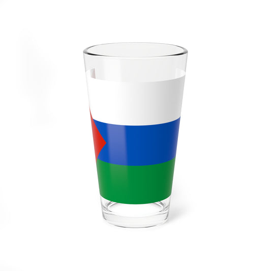 Flag of Yurginsky rayon Tyumen oblast 2002 (Russia) Pint Glass 16oz
