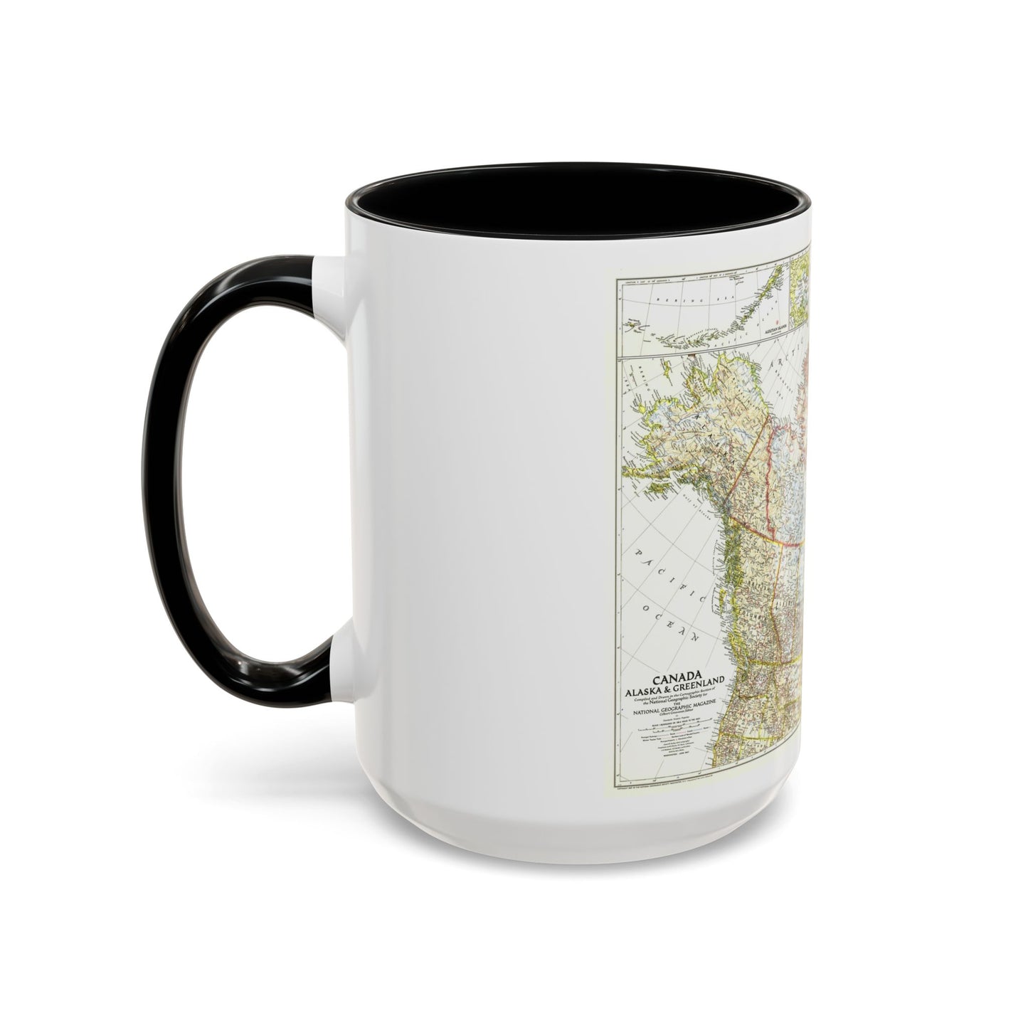 North America - Canada, Alaska, Greenland (1947) (Map) Accent Coffee Mug