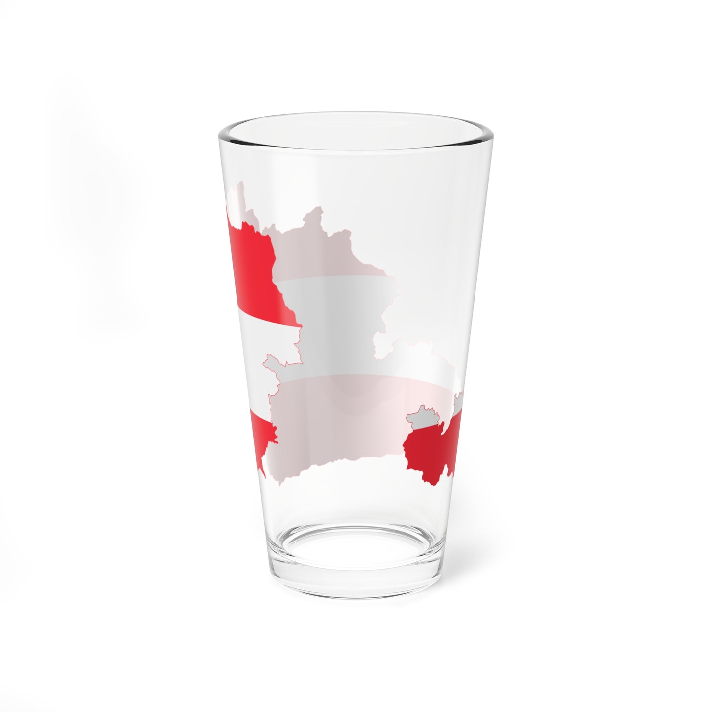 Austrian map with flag colors (Austria) Pint Glass 16oz