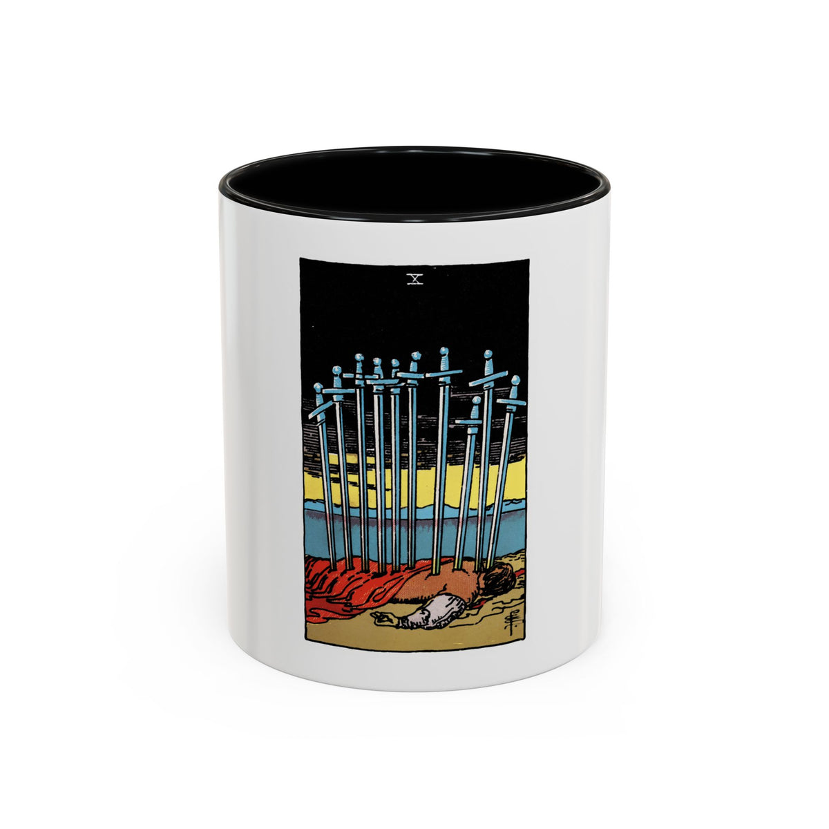 The 10 of Swords (Tarot Card) Accent Coffee Mug