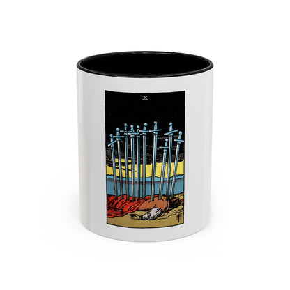 The 10 of Swords (Tarot Card) Accent Coffee Mug