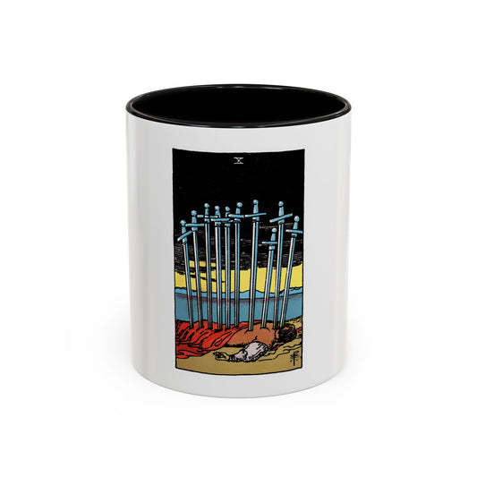 The 10 of Swords (Tarot Card) Accent Coffee Mug