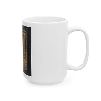 Unidentified Soldier In Union Uniform With 6th Corps Of The Army Of The Potomac Badge (U.S. Civil War) White Coffee Mug