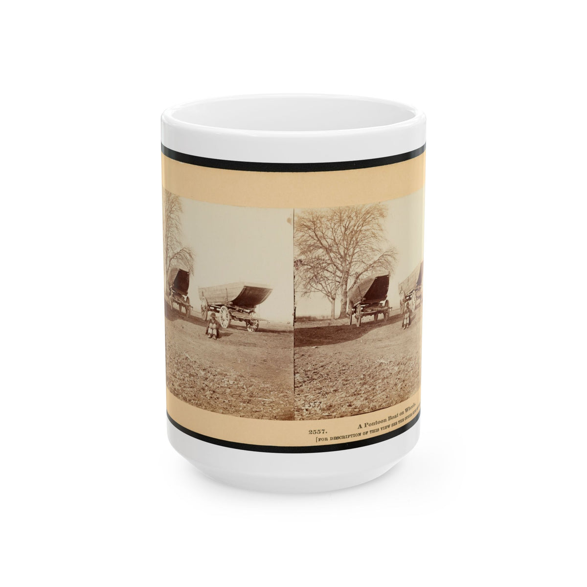 A Pontoon Boat On Wheels (U.S. Civil War) White Coffee Mug