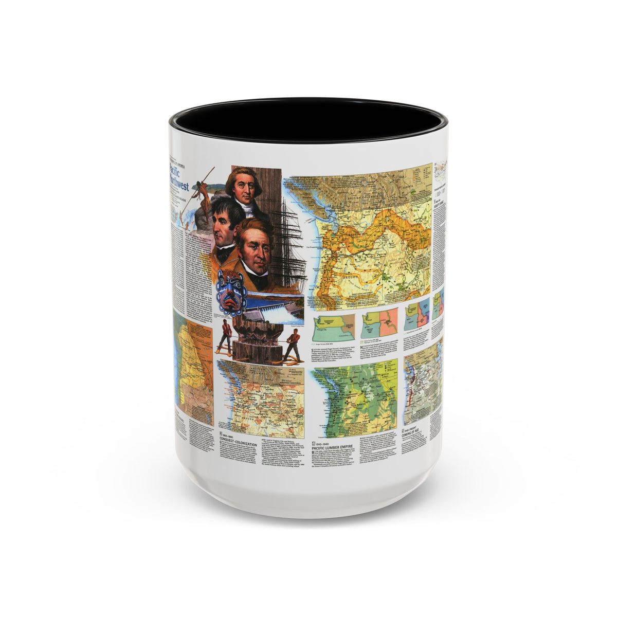USA - Pacific Northwest 2 (1986) (Map) Accent Coffee Mug