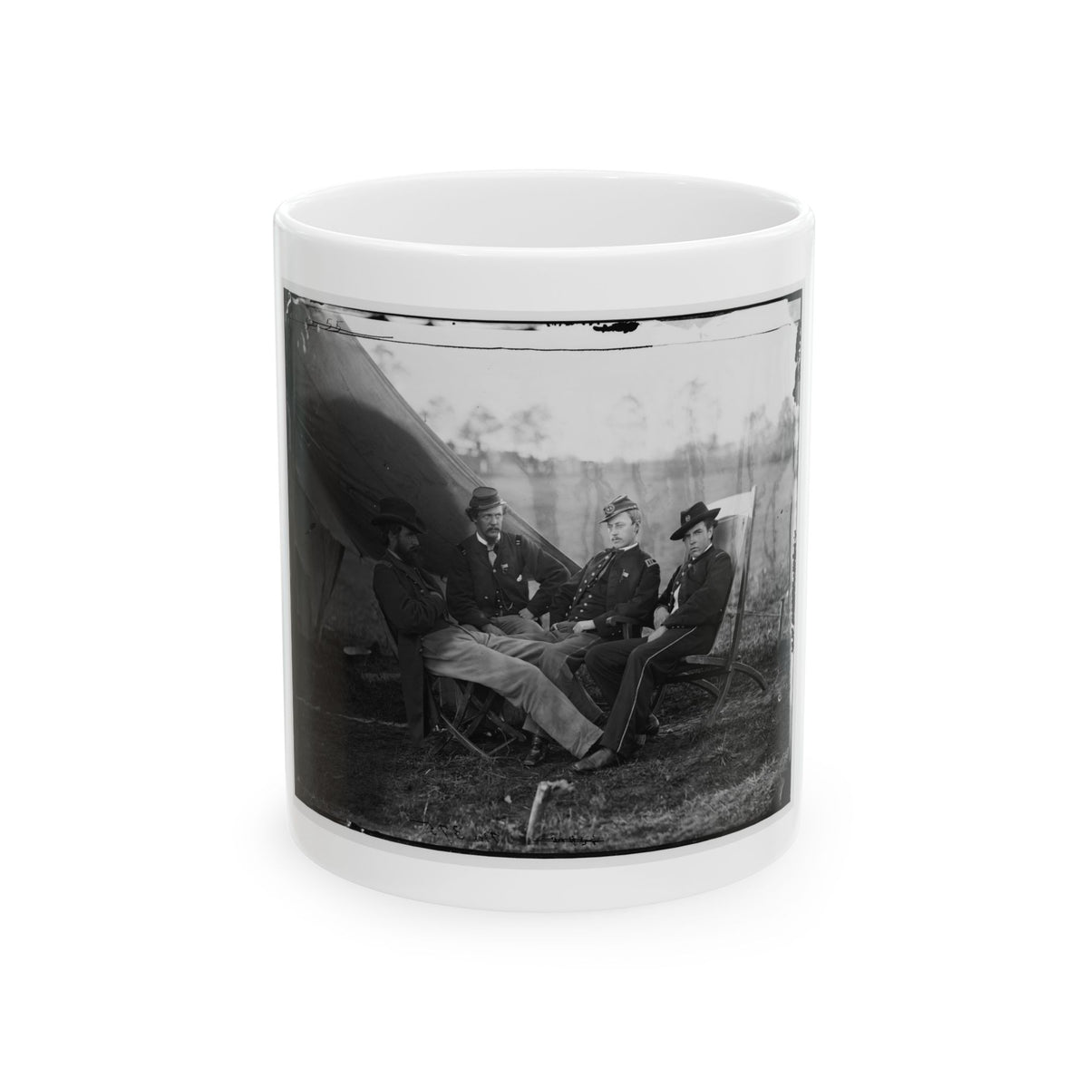 Culpeper, Virginia. Group Of Officers, Headquarters, Army Of The Potomac (U.S. Civil War) White Coffee Mug