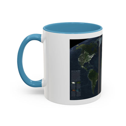 World Map - Earth at Night (2004) (Map) Accent Coffee Mug