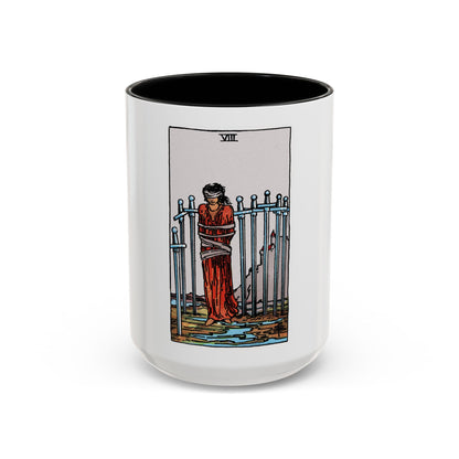 The 8 of Swords (Tarot Card) Accent Coffee Mug