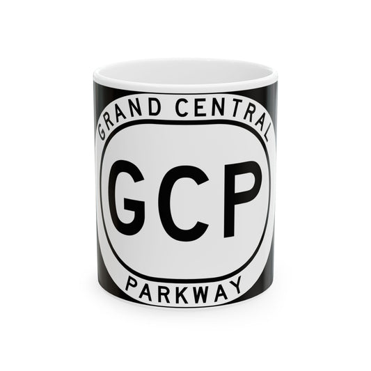 Grand Central Pkwy Shield (New York) (Road Sign) White Coffee Mug