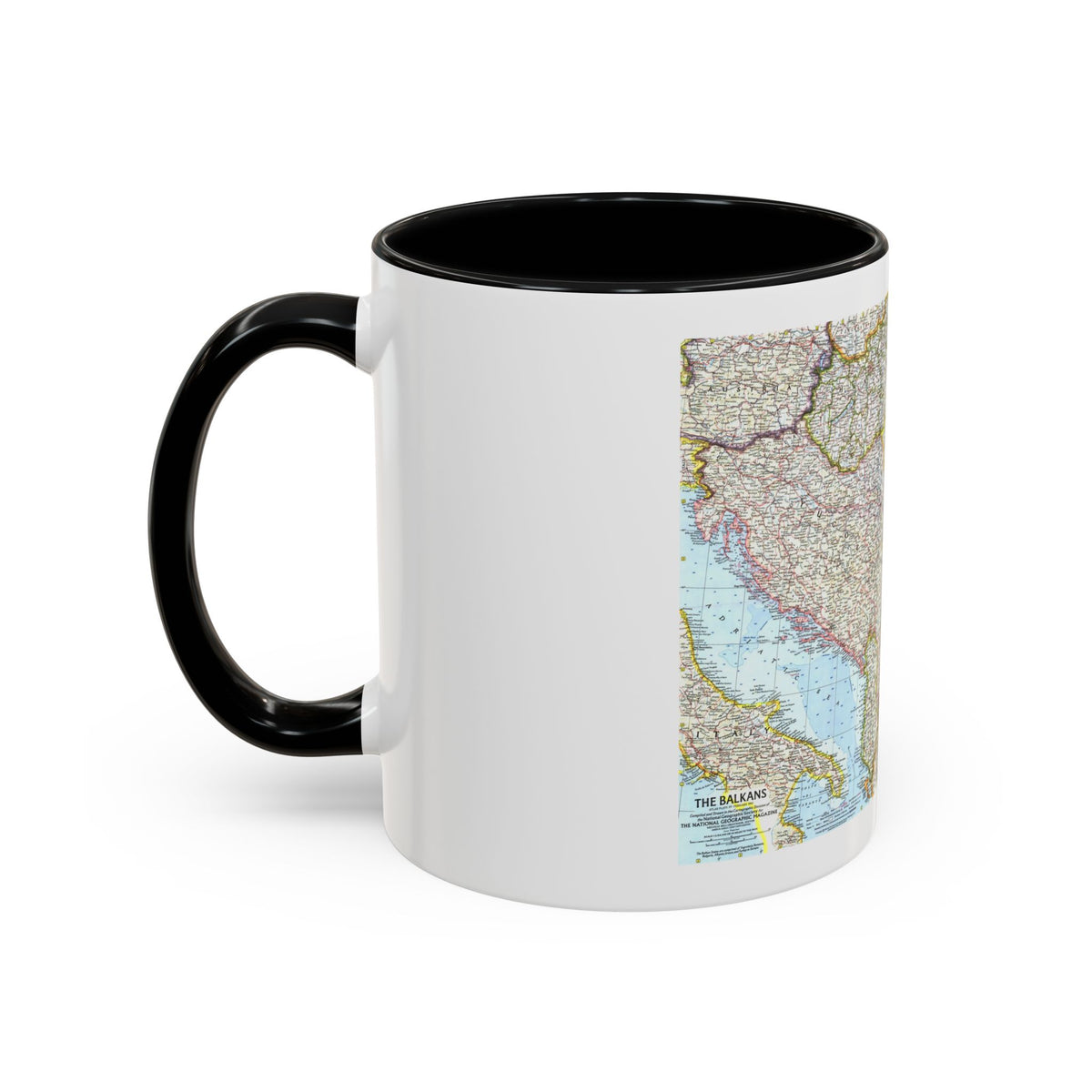 Europe - The Balkans (1962) (Map) Accent Coffee Mug
