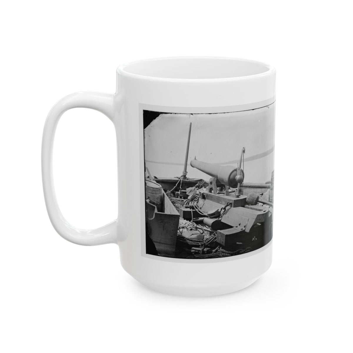 James River, Va. Bow Of Confederate Gunboat Teaser, Lt. Hunter Davidson, Captured By U.S.S. Maratanza On July 4, 1862 (U.S. Civil War) White Coffee Mug